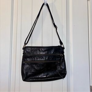 The Sak Black Embossed Shoulder Bag